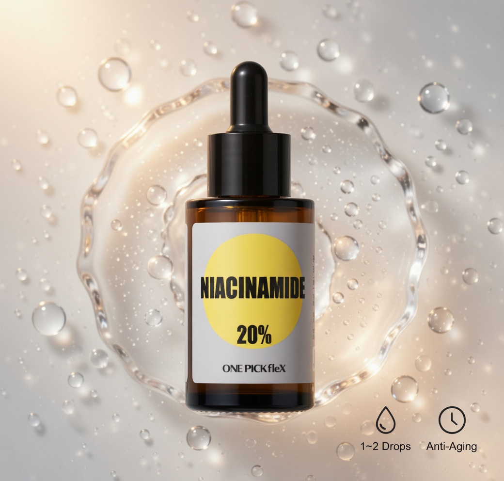 나이아신아마이드 원액 20% 30ml 원픽플렉스 얼굴 피지 조절 모공 피부 케어 톤업 세럼 이미지 4