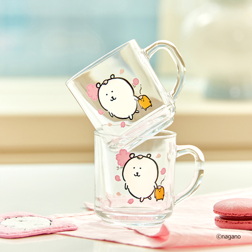 꽃놀이 담곰이 글라스 머그 코스터 세트 농담곰 봄 식기 캐릭터 고로케 굿즈 - 상세 이미지 4