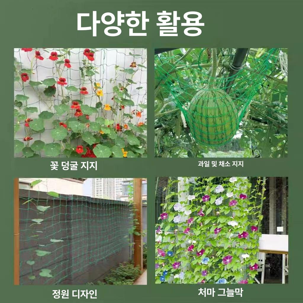 텃밭용 고추망 절화망 조이가든 원예용 농사용 튼튼한 PP재질 작물 지지 덩굴식물 유인 그린 30줄 1.8x3.6m 보강 - 상세 이미지 4