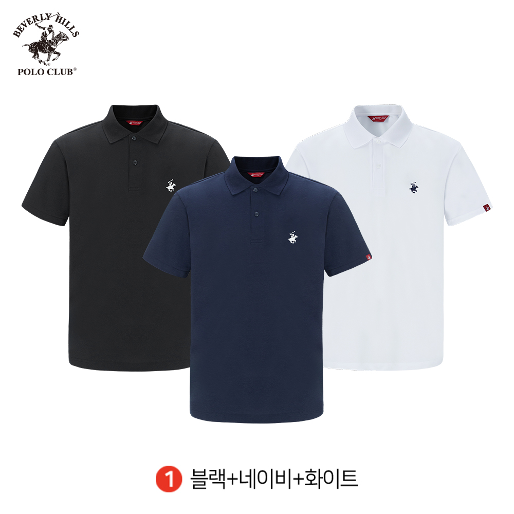 PK 반팔 카라 3PACK 투버튼 남여공용 오리지널 폴로 티셔츠 비버리힐즈폴로클럽 - 상세 이미지 3
