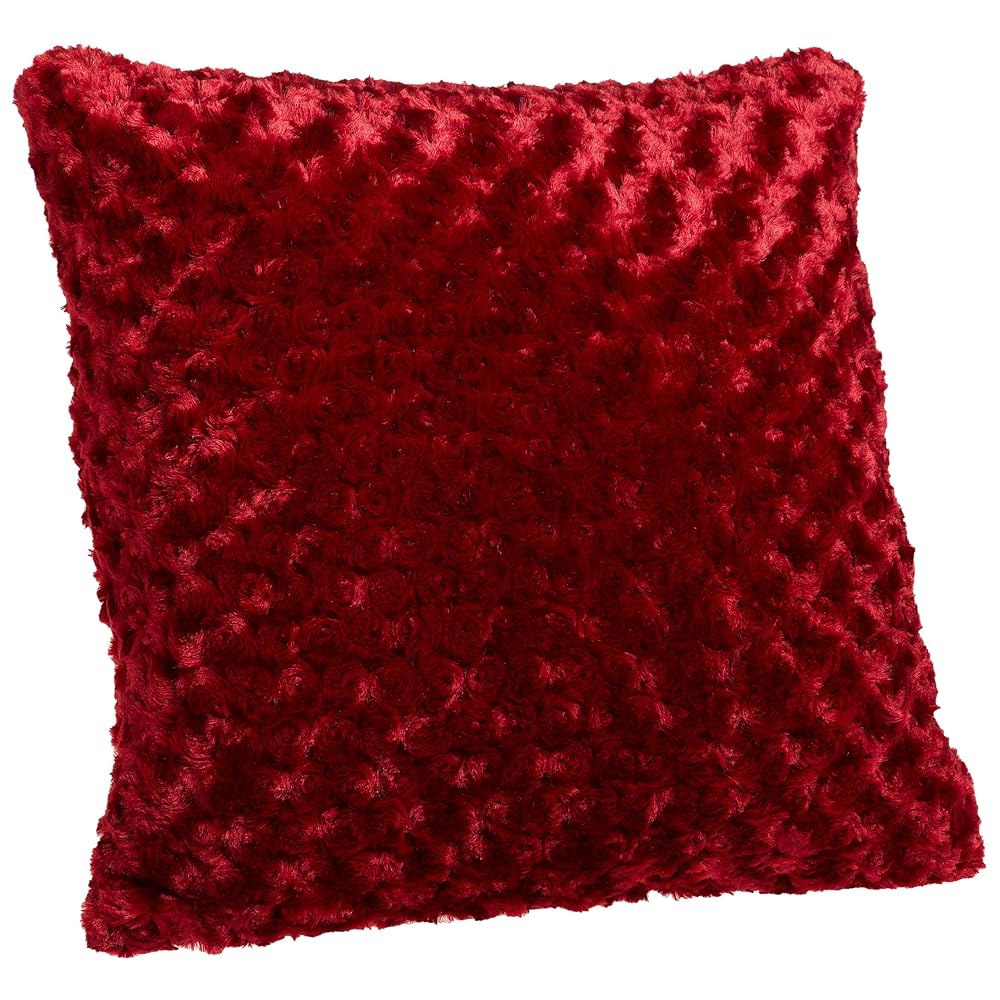 Brentwood Rosette 45.7x45.7cm(18x18인치) 나이프 엣지 베개, 레드 - 상품 이미지