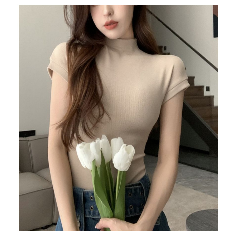 여성 반폴라 캡소매 반팔티셔츠 UC-0089 - 상세 이미지 2