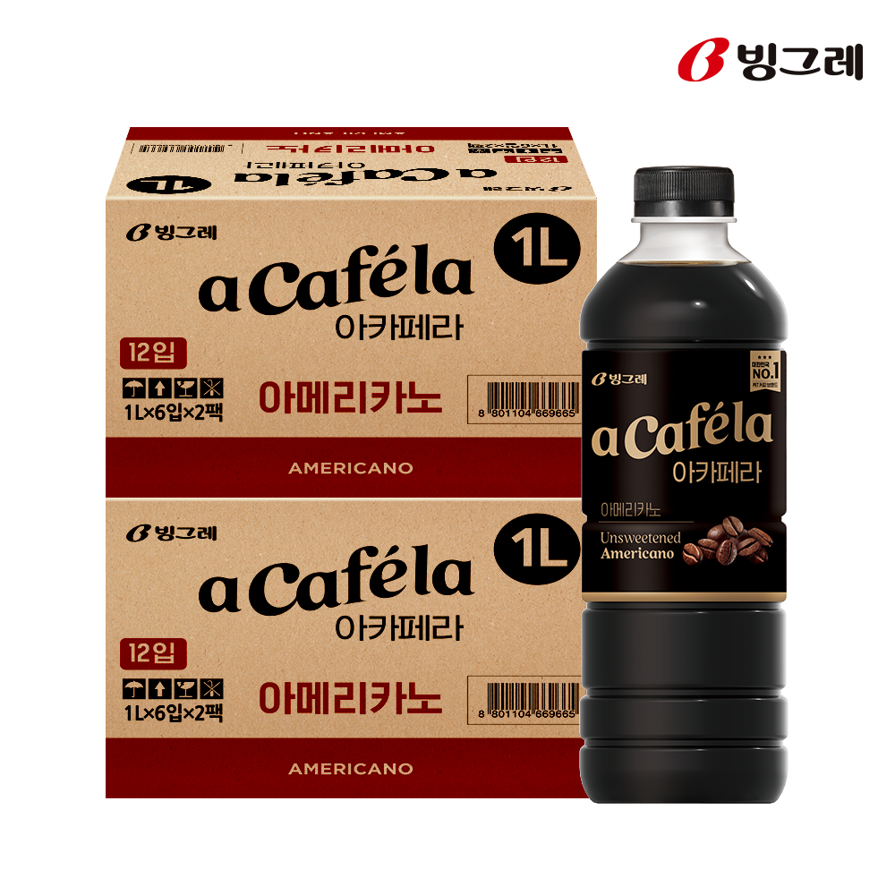 빙그레 아카페라 아메리카노, 1L, 24개 이미지 1