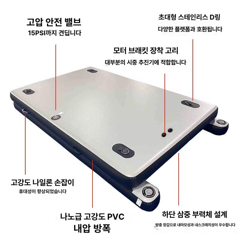 이동식 낚시 플로트 휴대용 낚싯대 에어 도크 플랫보트 보트 플로팅 플랫폼 낚시용 폰툰 - 상세 이미지 5