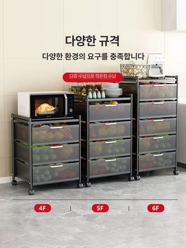 철제서랍장 사무실 바퀴달린 책상 캐비닛 수납 주방 소형 블랙 5단 30x40x78 - 상세 이미지 5