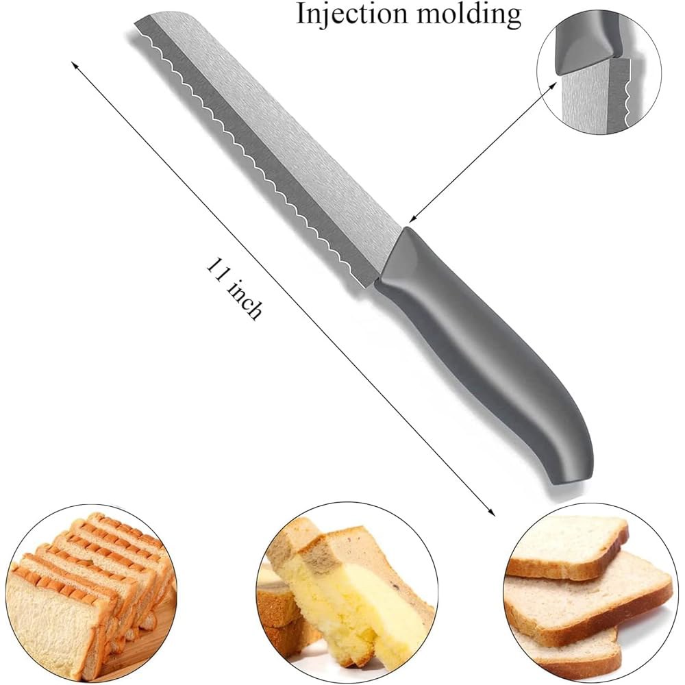 Muncene 세라믹 톱니 빵 나이프 슬라이싱 포함 날카로운 - 주방 15.2cm(6인치) 커버 블레이드 6 bread knife - 상세 이미지 3