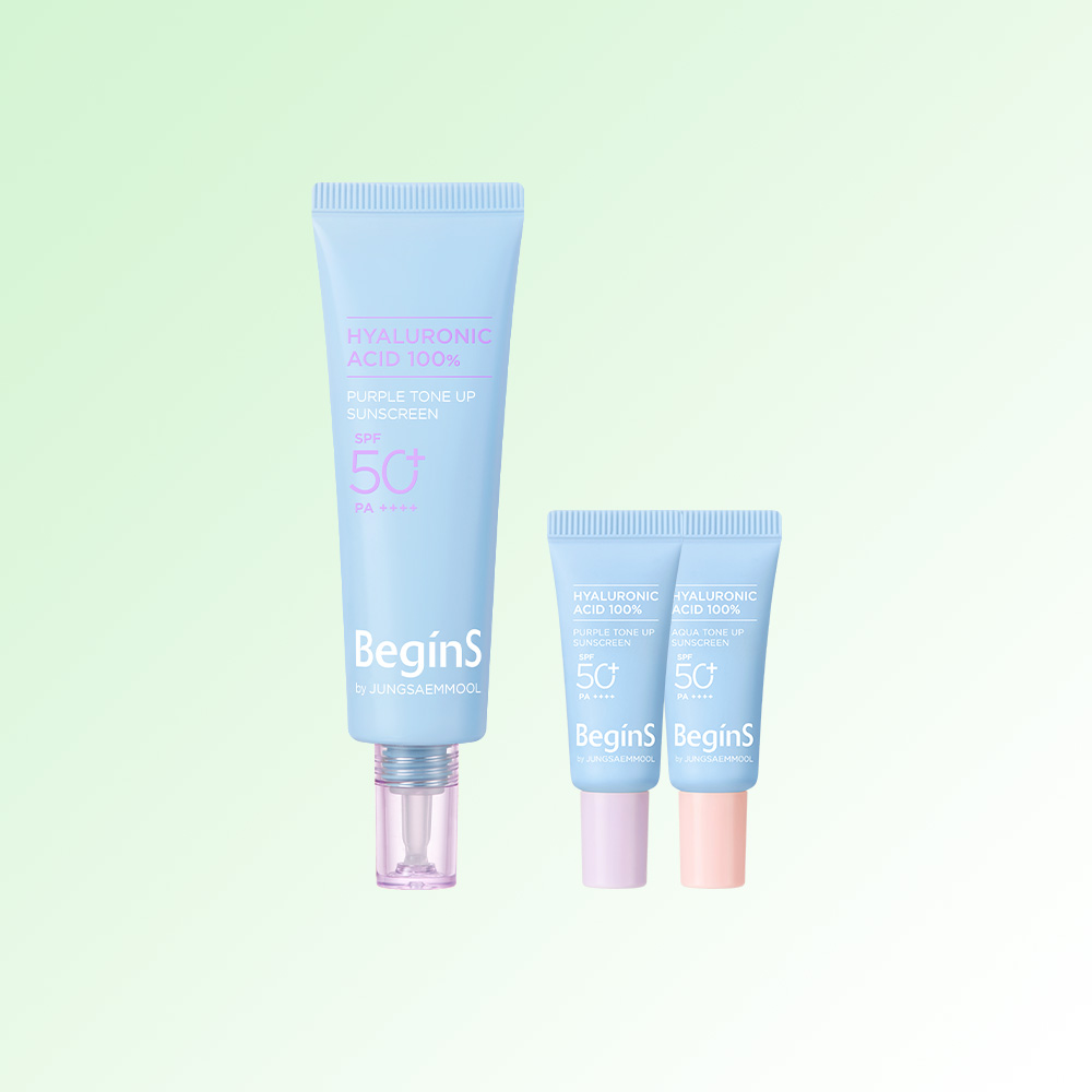 비긴스 바이 정샘물 블루 캐모마일 히알루론산 퍼플 톤업 선 크림 50ml (SPF50+ / PA++++) 제품 이미지