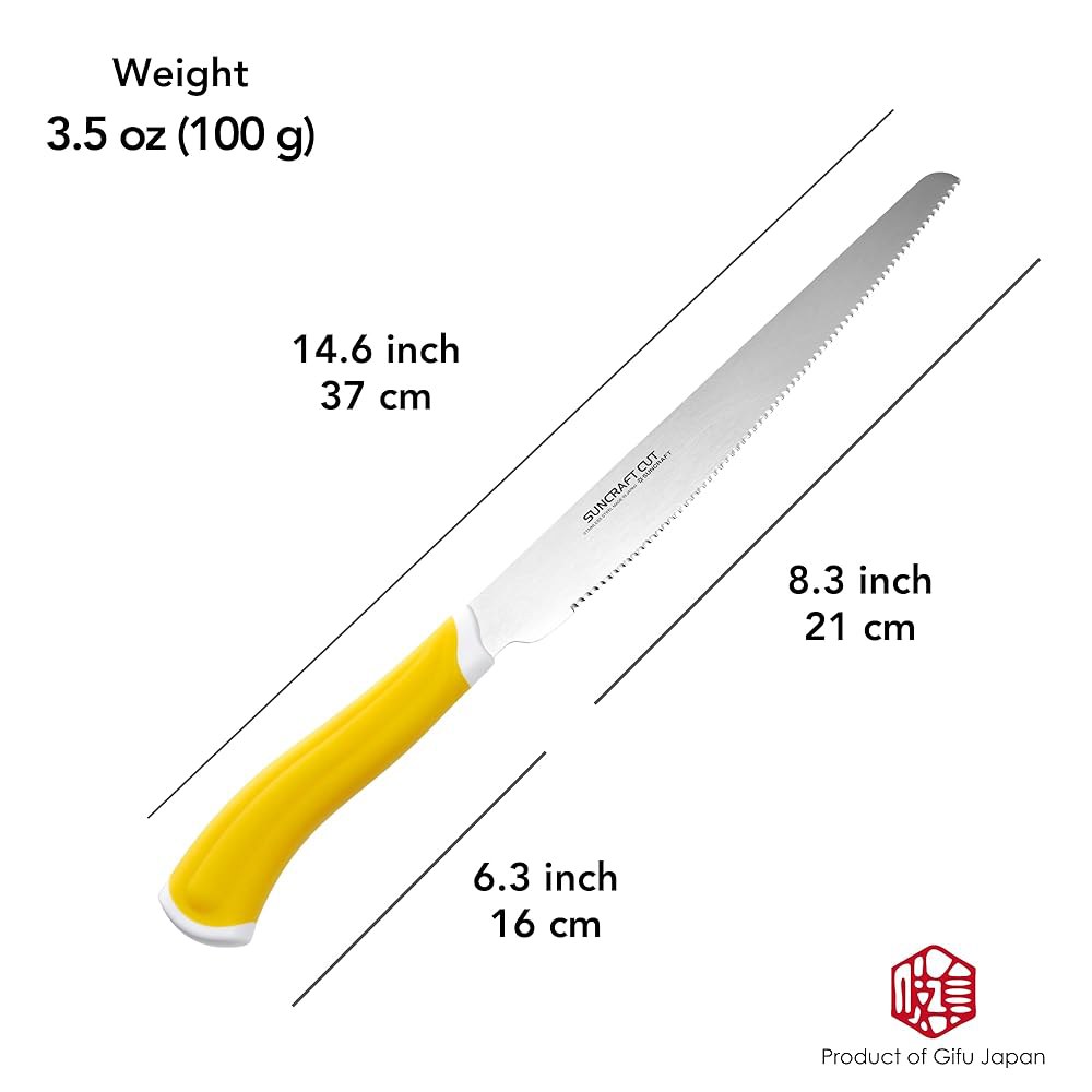 브레드 나이프, 21.1cm(8.3인치) 스테인리스 스틸, 플라스틱 홈메이드 빵 톱니 손잡이가 Seki 빵용 달린 Japan 커터, - 상세 이미지 2