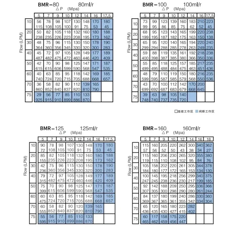유압 모터 BMR80 50 100 125 160 200 250 315 400 오일 압력 BM1/BM2 금형