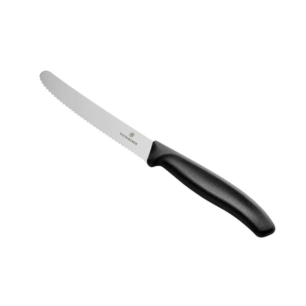 Victorinox Swiss 클래식 스테이크 나이프 세트, 톱니 (2팩) 11.4cm(4-1/2인치) 팁 라운드 포함 블레이드, - 상품 이미지