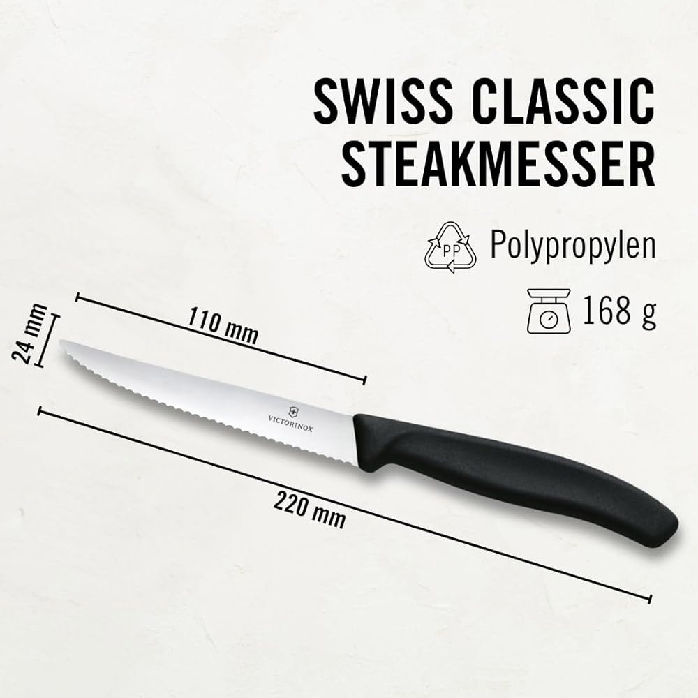 Victorinox 스위스 클래식 스테이크 나이프 6개 세트 Set of 6 Black - 상세 이미지 2