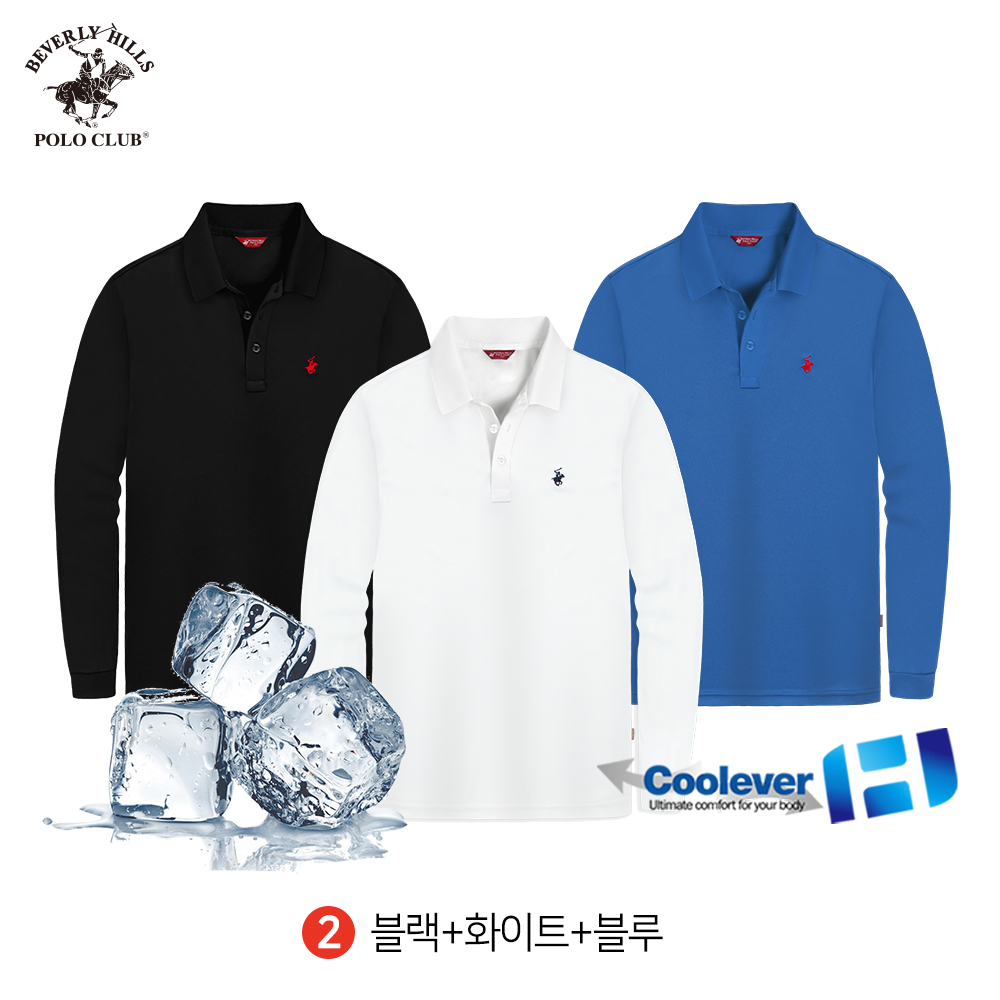 냉감 긴팔 카라 3PACK 쓰리버튼 남여공용 기능성 쿨에버 티셔츠 비버리힐즈폴로클럽 - 상세 이미지 3