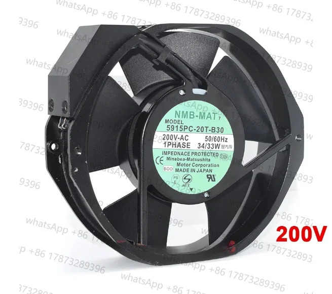 170x150x38MM 알루미늄프레임 냉각 5915PC-20T-B30 200V 5915PC-12T-B30 AC115V 35/32W NMB 삽입 기계 도구 쿨링팬 신