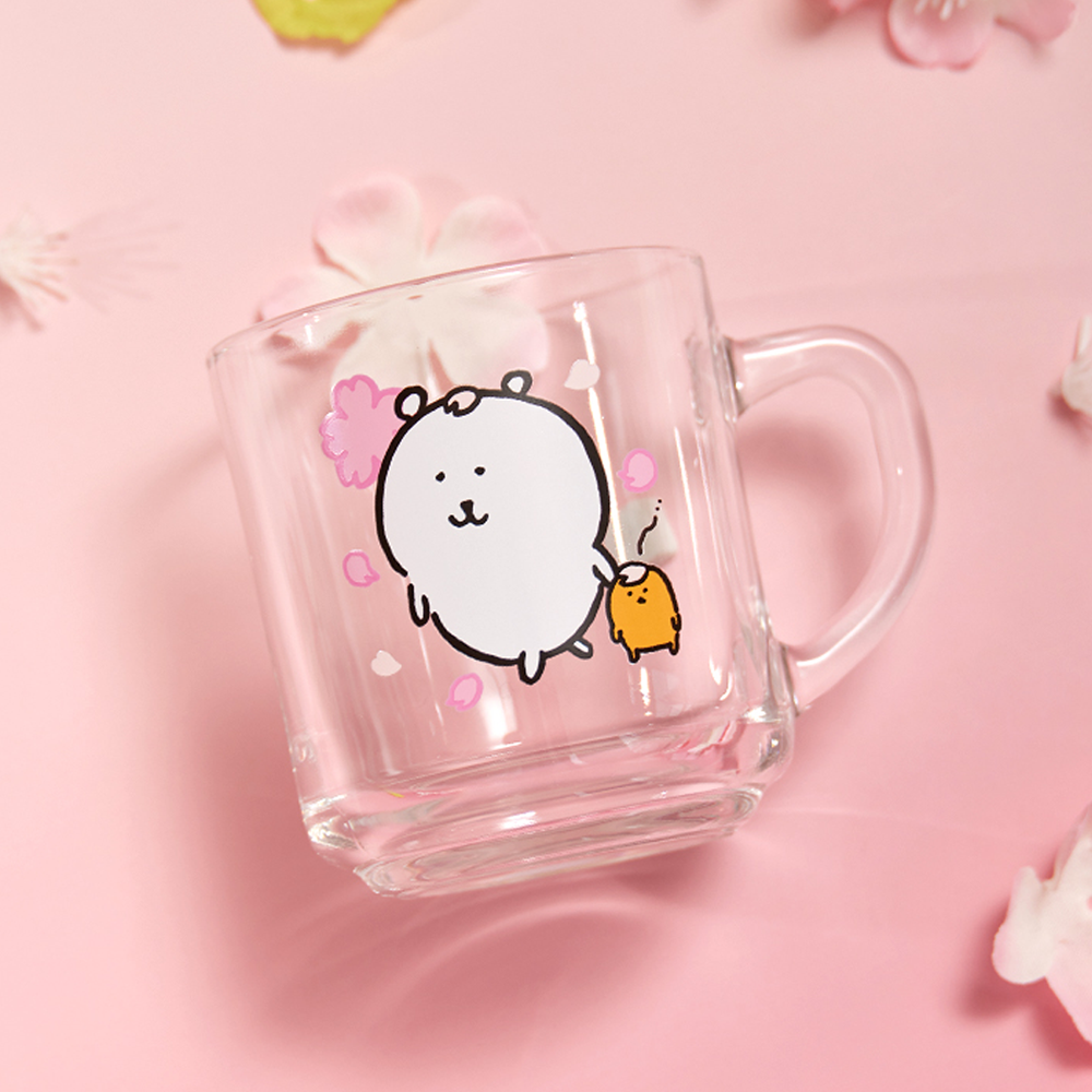 꽃놀이 담곰이 글라스 머그 코스터 세트 농담곰 봄 식기 캐릭터 고로케 굿즈 - 상세 이미지 2