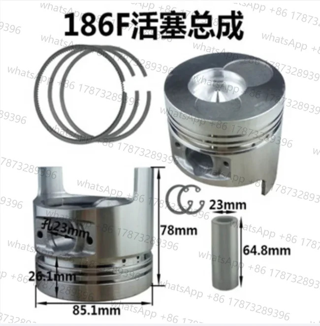 트 170F 173F 178F 178FA 188F 186F 190FB 192FA 5kw 디젤 엔진 피스톤 4개 매칭 키트