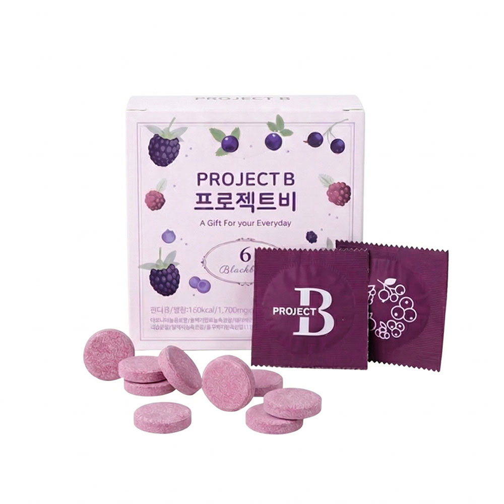 6가지 블랙베리 고농축 츄어블 프로젝트비 32정 (낙산균,비타민C) 제품 이미지