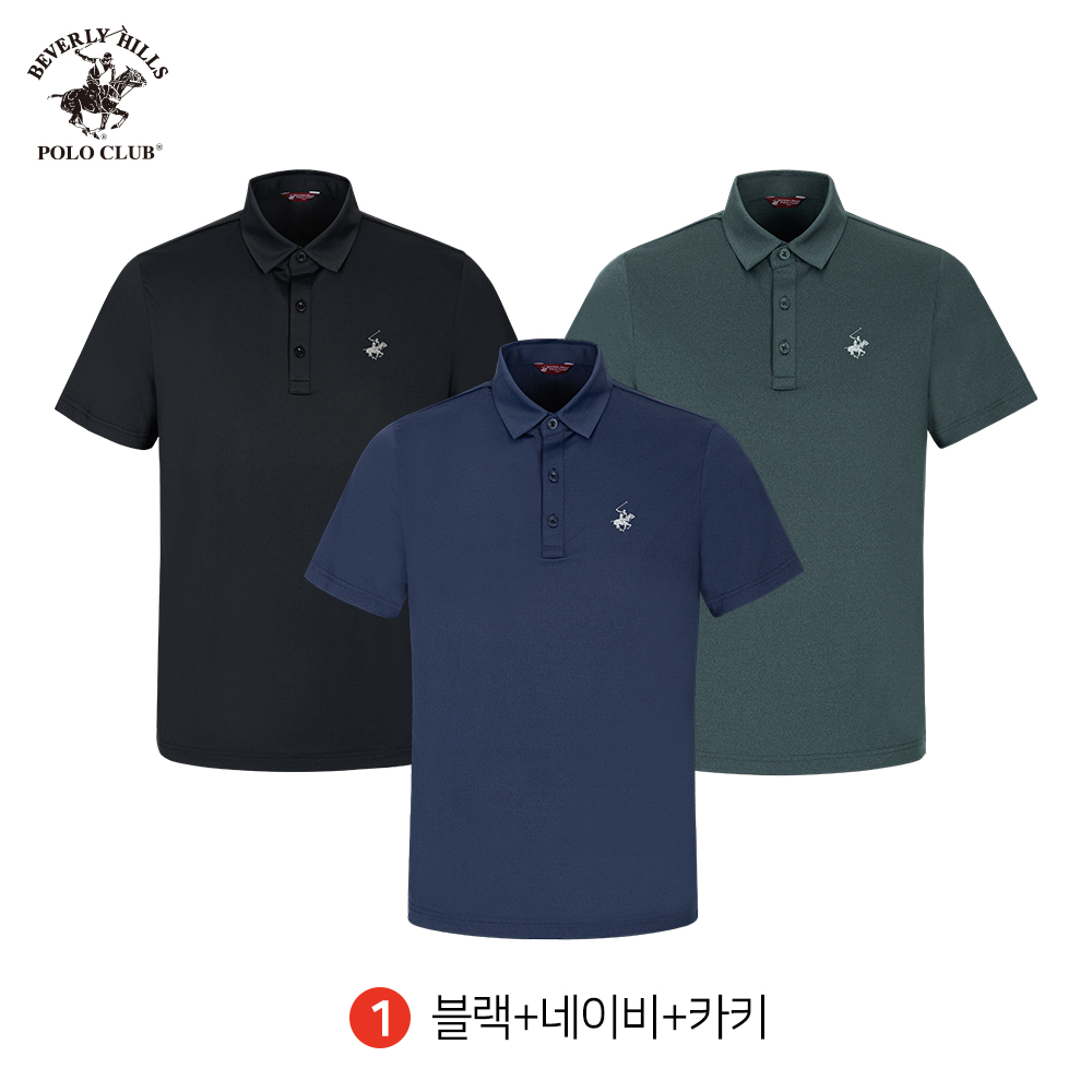 반팔 냉감 카라 3PACK 한여름도 쾌적 남여공용 초경량 티셔츠 비버리힐즈폴로클럽 - 상세 이미지 2