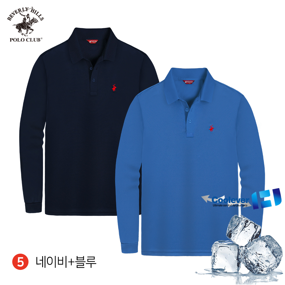 2PACK 냉감 긴팔 카라 남여공용 기능성 쿨에버 쓰리버튼 티셔츠 비버리힐즈폴로클럽 이미지 6