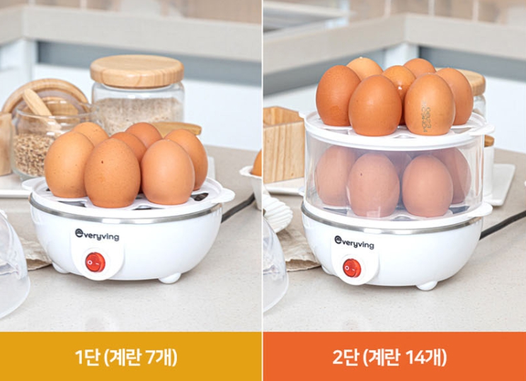 계란찜기 2단 14구 판촉 생활용품 에그 쿠커 가정용 자취생 달걀 삶는기계 1인가구 - 상세 이미지 2