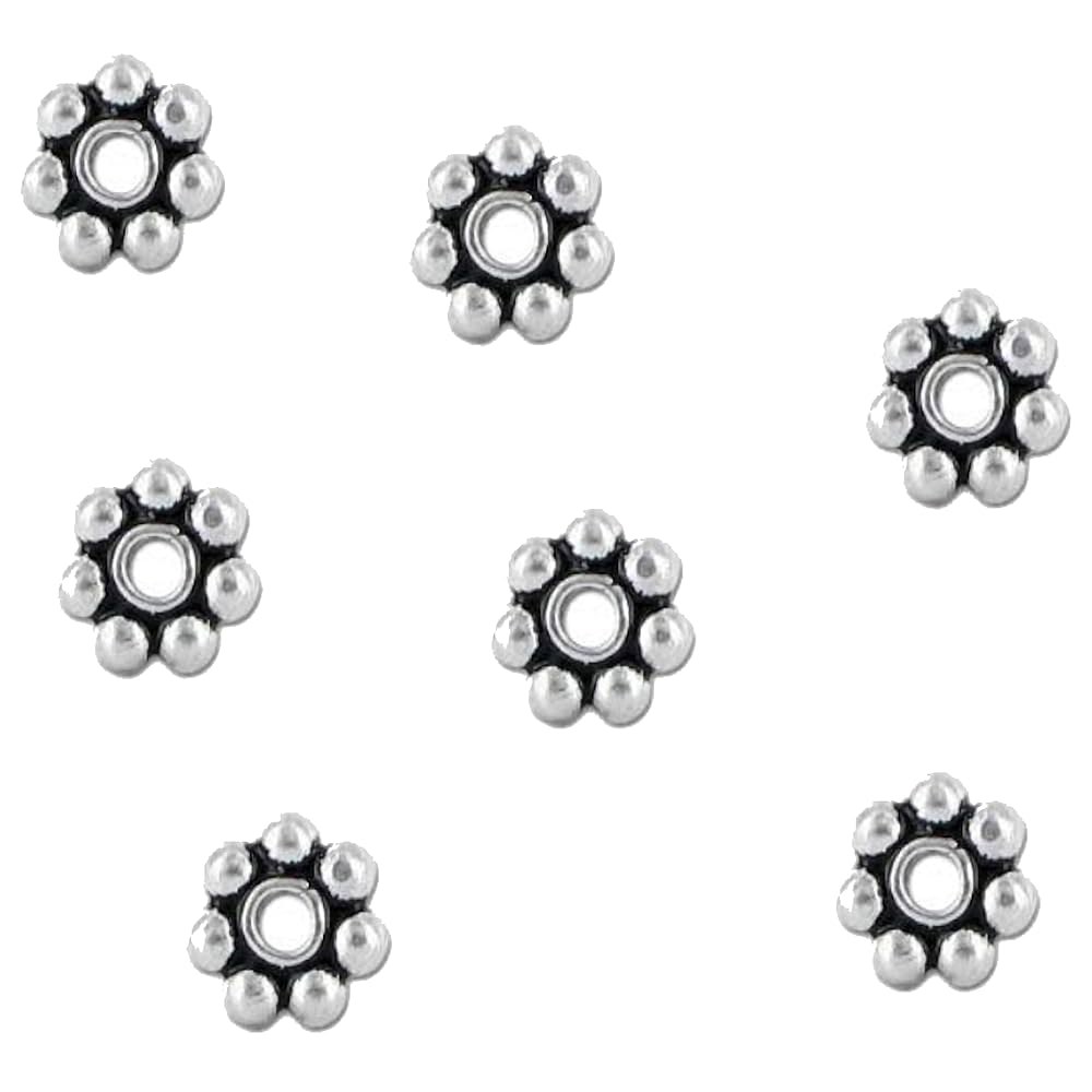 4mm 및 5mm 스털링 실버, 화이트 코어 데이지 솔기 니켈 200개 비즈, 카드뮴 없음, 스페이서 프리 실버 (4mm 납, 색상, 앤티크 발리 아름다운 WB 팩) 브론즈 - 상품 이미지