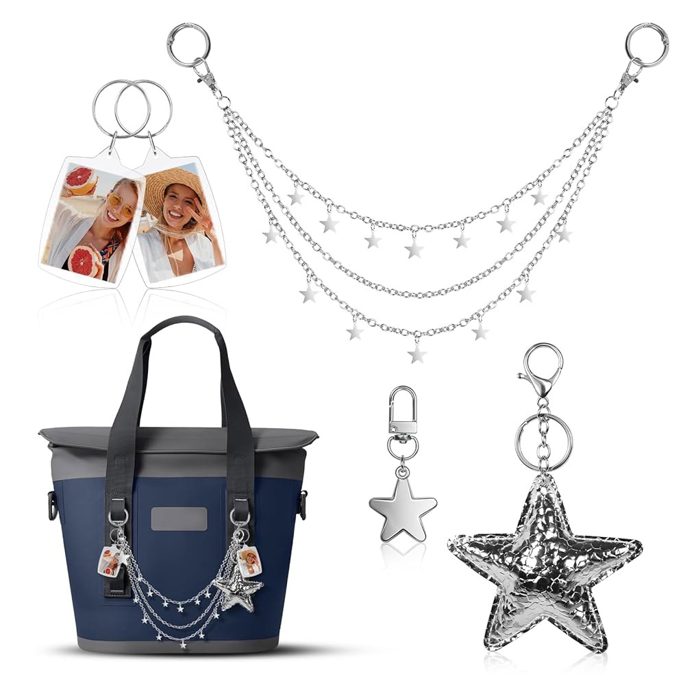 5PCS Tote Bag Charms Kit, PU Bogg for Bow Compatible Accessories, Bags Beach Multi-Layer Frame & Yet - 상품 이미지