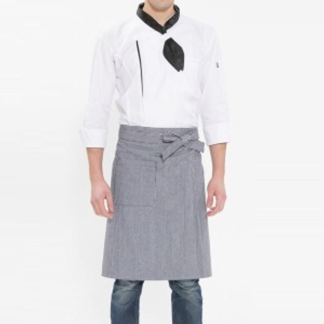 허리형 앞치마 화이트 줄무늬 네이비 주방 요리 공방 - 상품 이미지