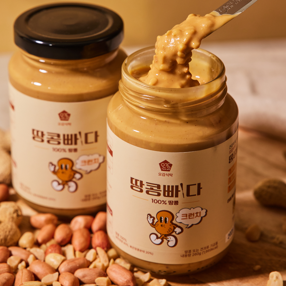 무가당 100% 땅콩버터 스무스 260g + 땅콩버터 크런치 260g - 상품 이미지