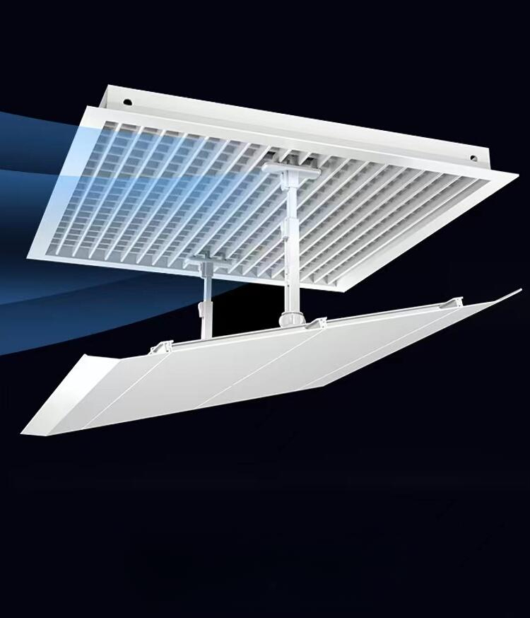 에어컨 윈드바이저 바람막이 날개 원형 x 순환팬 가림막 루버 브래킷형 플라스틱 스틸 60x60cm 1x1x1cm - 상품 이미지
