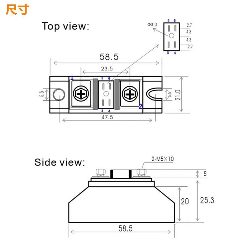 MD50A 역방향 충전 방지 다이오드 10A25A100A 연속 전류 150A12V24V 태양광 역류 1000V 소형
