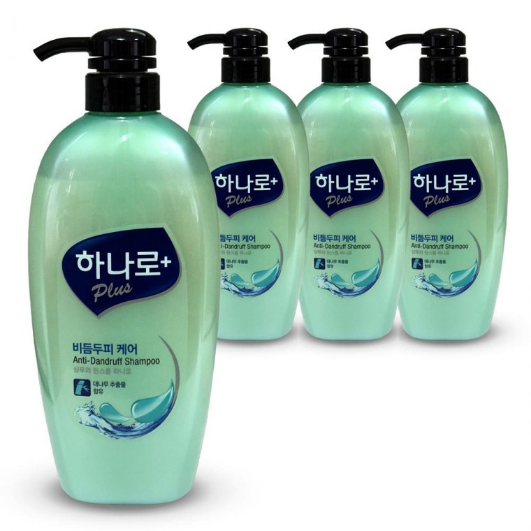 애경 하나로 플러스 비듬 두피 가려움 케어 샴푸 린스 겸용 680ml 4개 - 상품 이미지