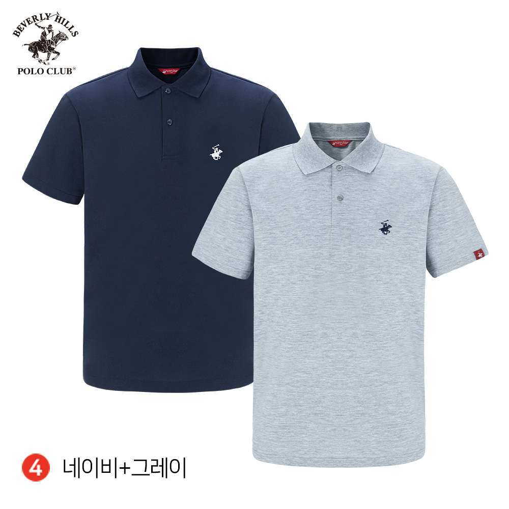 2PACK 반팔 카라 PK 투버튼 남여공용 오리지널 폴로 티셔츠 비버리힐즈폴로클럽 - 상세 이미지 5
