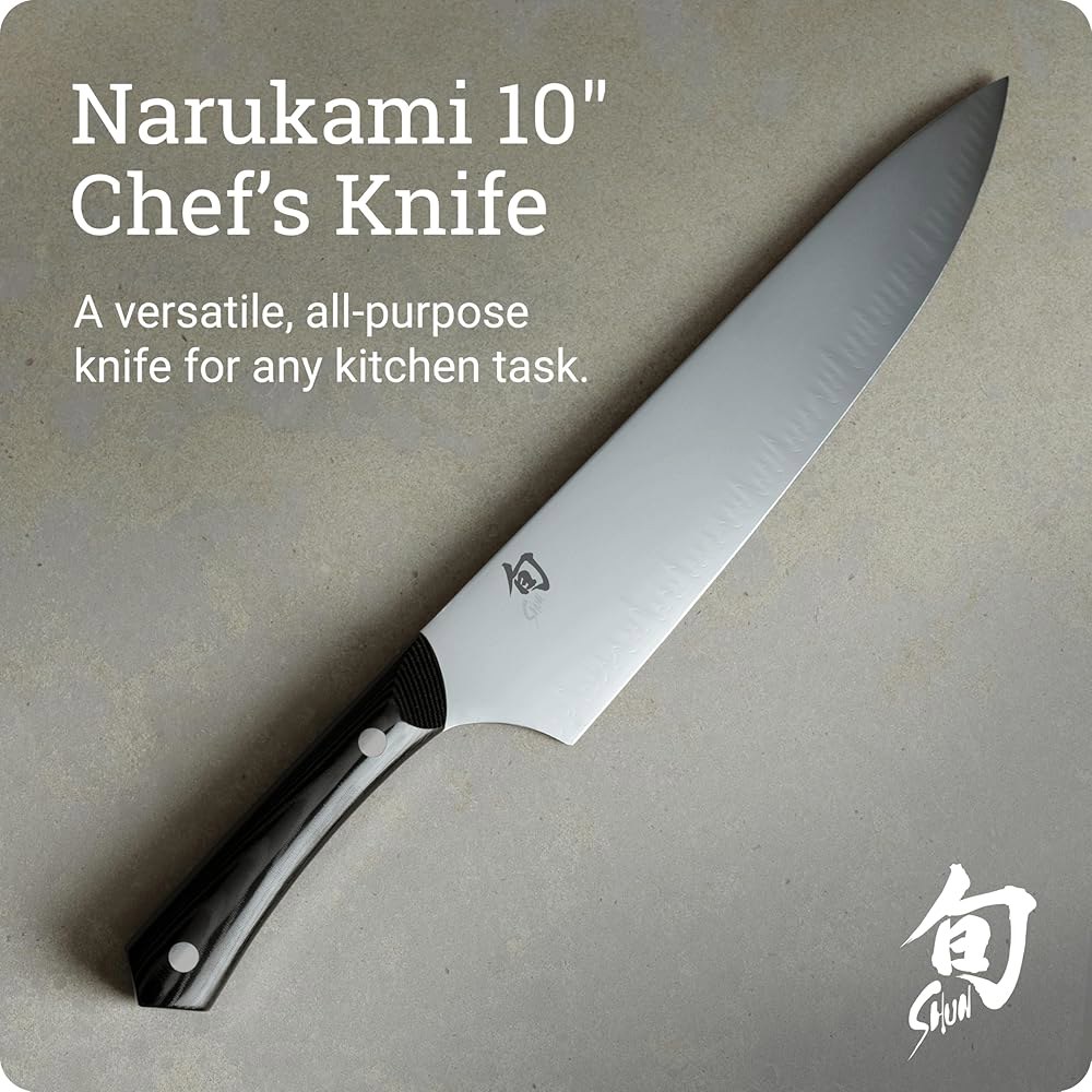 Shun Narukami 25.4cm(10인치) 셰프 나이프, 전문 수제 클래딩, San II 및 탄소강 코어 요리사를 손잡이 주방 미카르타 블루 스테인리스 위한 스틸 일본 Mai - 상세 이미지 3