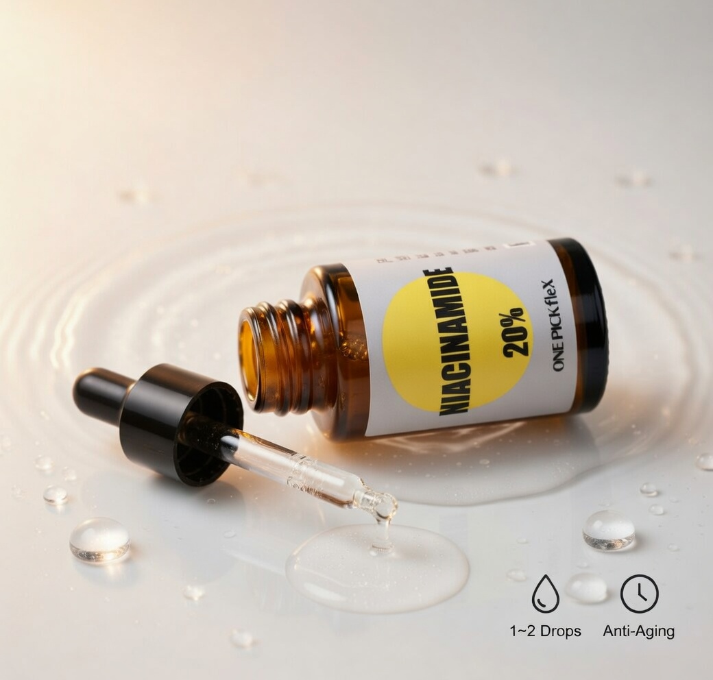 나이아신아마이드 원액 20% 30ml 원픽플렉스 얼굴 피지 조절 모공 피부 케어 톤업 세럼 이미지 2