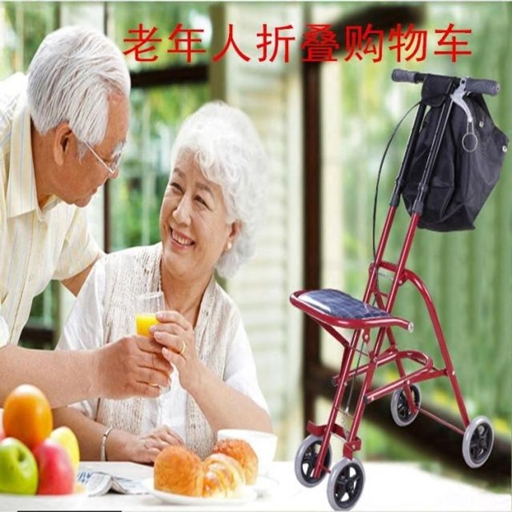 일제 보행 휴대용 바퀴 접이식 작은 할머니 스테인리스 대형 - 상세 이미지 2
