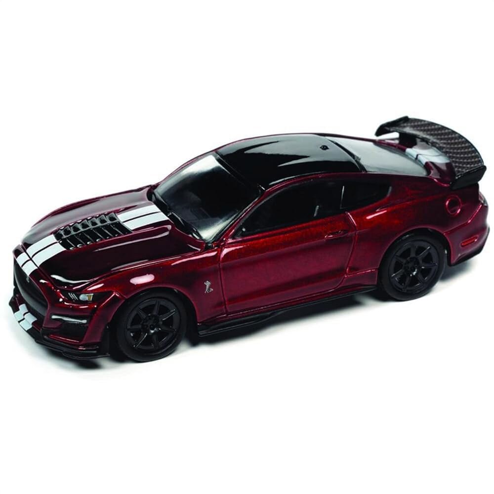 Auto World 64362-AWSP100 B 2020 Shelby 레드 섬유 탄소 화이트 자동차 래피드 메트, 스트라이프 GT500 다이캐스트 탑 팩 Ltd 및 블랙 1/64 - 상품 이미지