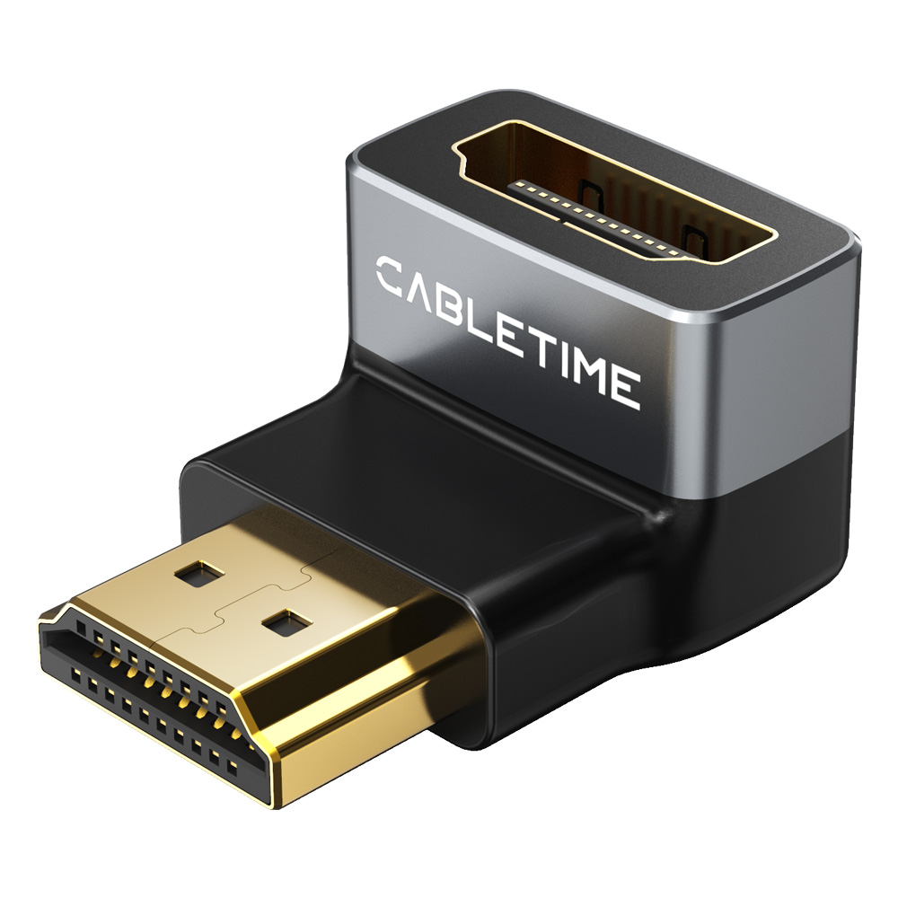 케이블타임 90도 8K HDMI M to F 연장 젠더 커플러 CP41G - 상품 이미지
