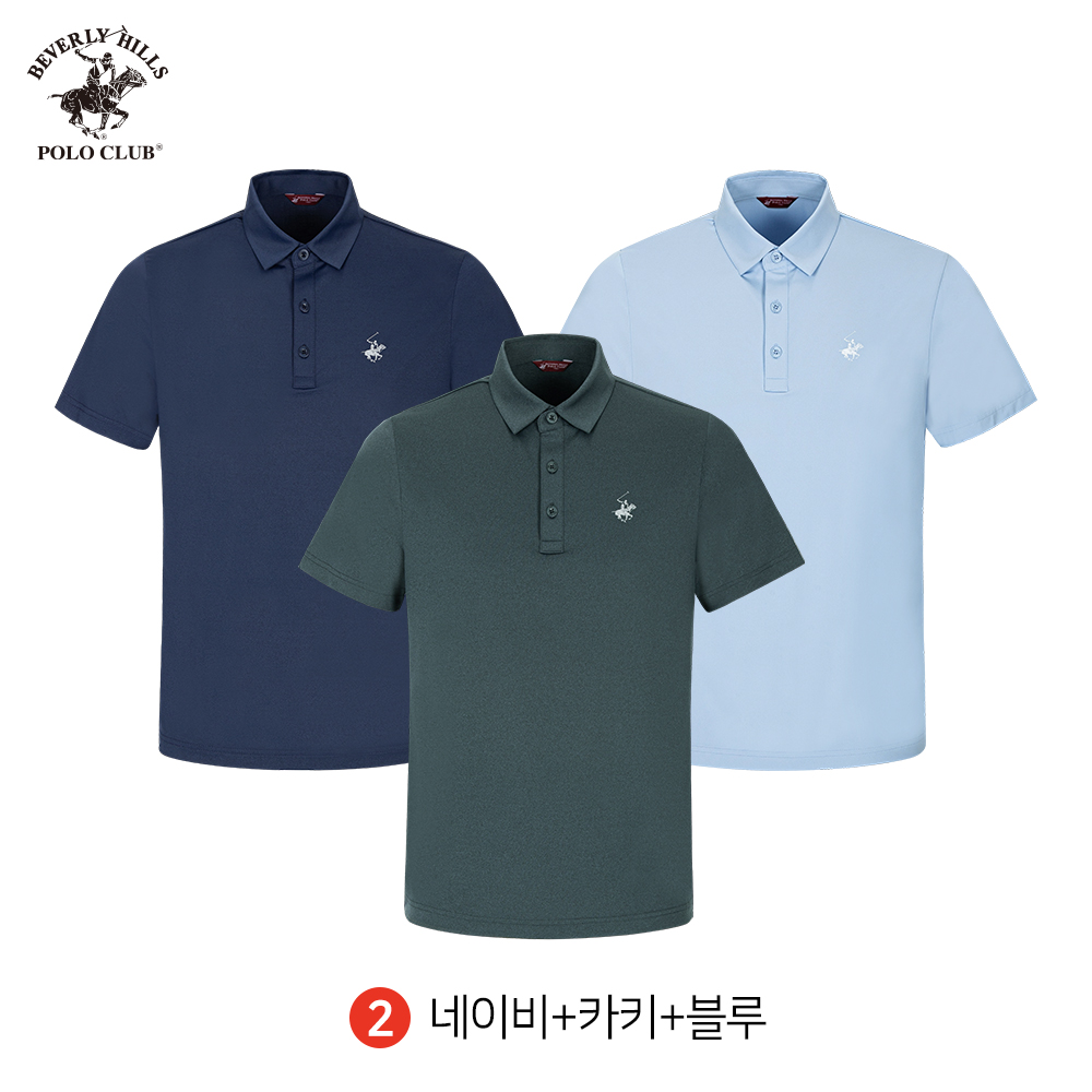 반팔 냉감 카라 3PACK 한여름도 쾌적 남여공용 초경량 티셔츠 비버리힐즈폴로클럽 - 상세 이미지 3