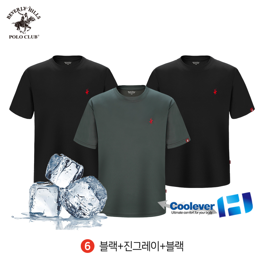 쿨에버 반팔 라운드 3PACK 남여공용 기능성 냉감 티셔츠 비버리힐즈폴로클럽 이미지 7