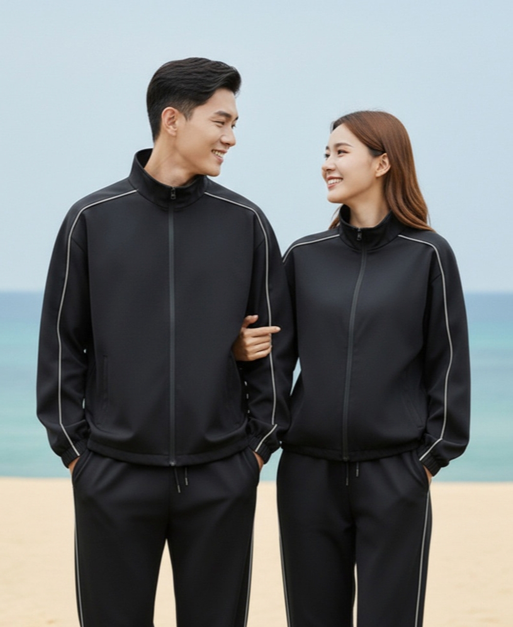 J2K 커플 아노락 트레이닝세트 바람막이 셋업 운동복 러닝복 밴딩 트랙 팬츠 - 상품 이미지