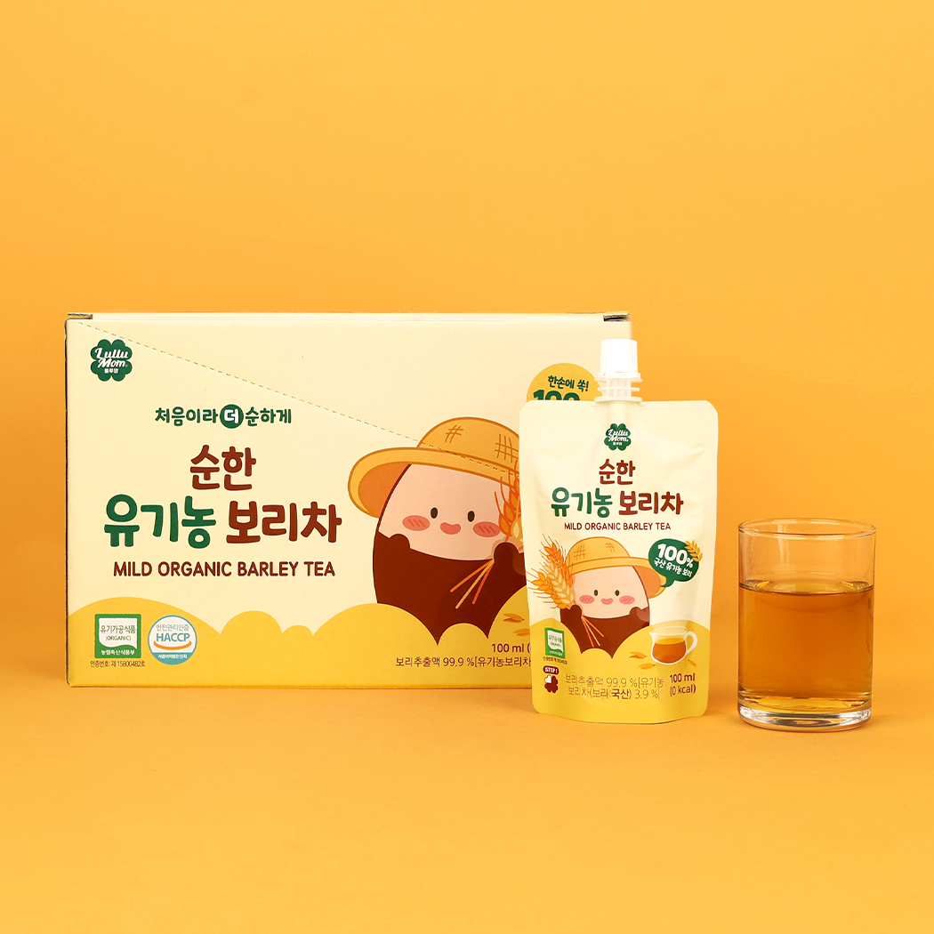 [슈퍼적립] 룰루맘 순한 유기농 보리차 1박스(100mlx10봉) 아기음료 어린이집 나들이 간식 - 상세 이미지 3