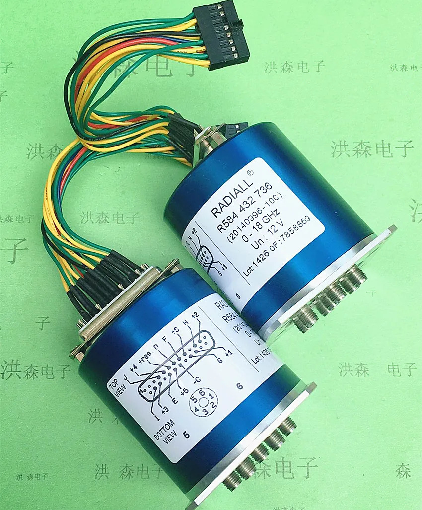 RADIALL RF 동축 마이크로파 스위치 R584432736 SP6T 0-18 GHz 12 V SMA