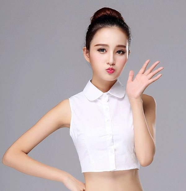 셔츠 이너카라 페이크 주름 화이트 방지 넥카라 뾰족 면직물 화이트 (둥근 칼라) M - 상세 이미지 2