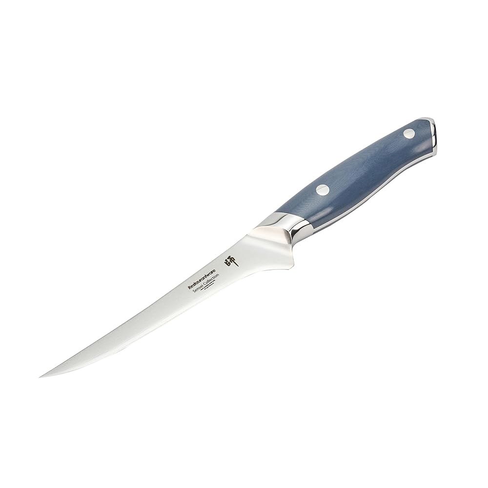 Restaurantware -Sensei 15.2cm(6인치) 일본 보닝 나이프, 블루 고탄소, 제거, 공학적 67겹, 샤프 손잡이, 뼈 고기 필렛 나이프 날카로운 트리밍용 스키닝 - 상품 이미지