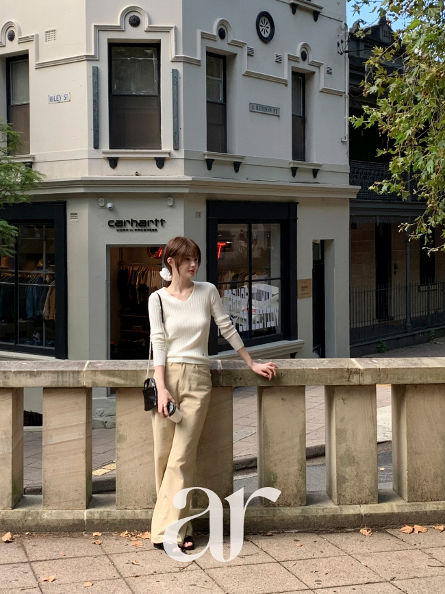 [자체제작] (MADE) 브이넥 펜던트 골지 니트 nt5417 이미지 8