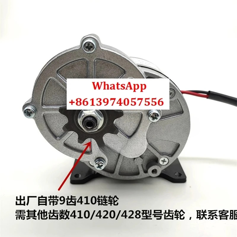 350W36V24V 영구 자석 DC 브러시 감속 모터 MY1016Z3 전기 삼륜차