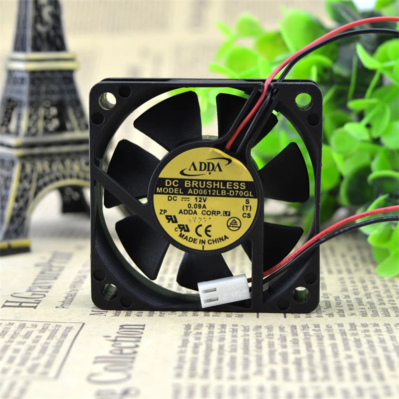 ADDA AD0612LB-A70GL DC 12V 0.08A 2선 무음 전원공급장치 냉각팬1개