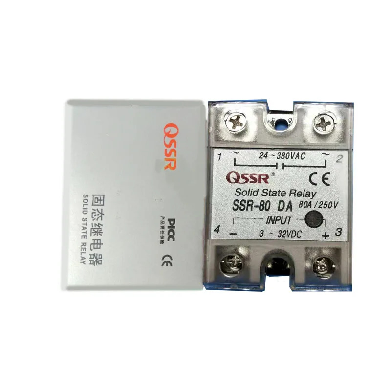 Zhejiang Qisheng 단상 솔리드 스테이트 릴레이 SSR-10DA25DA40DA60DA80DA100 DC 제어 AC