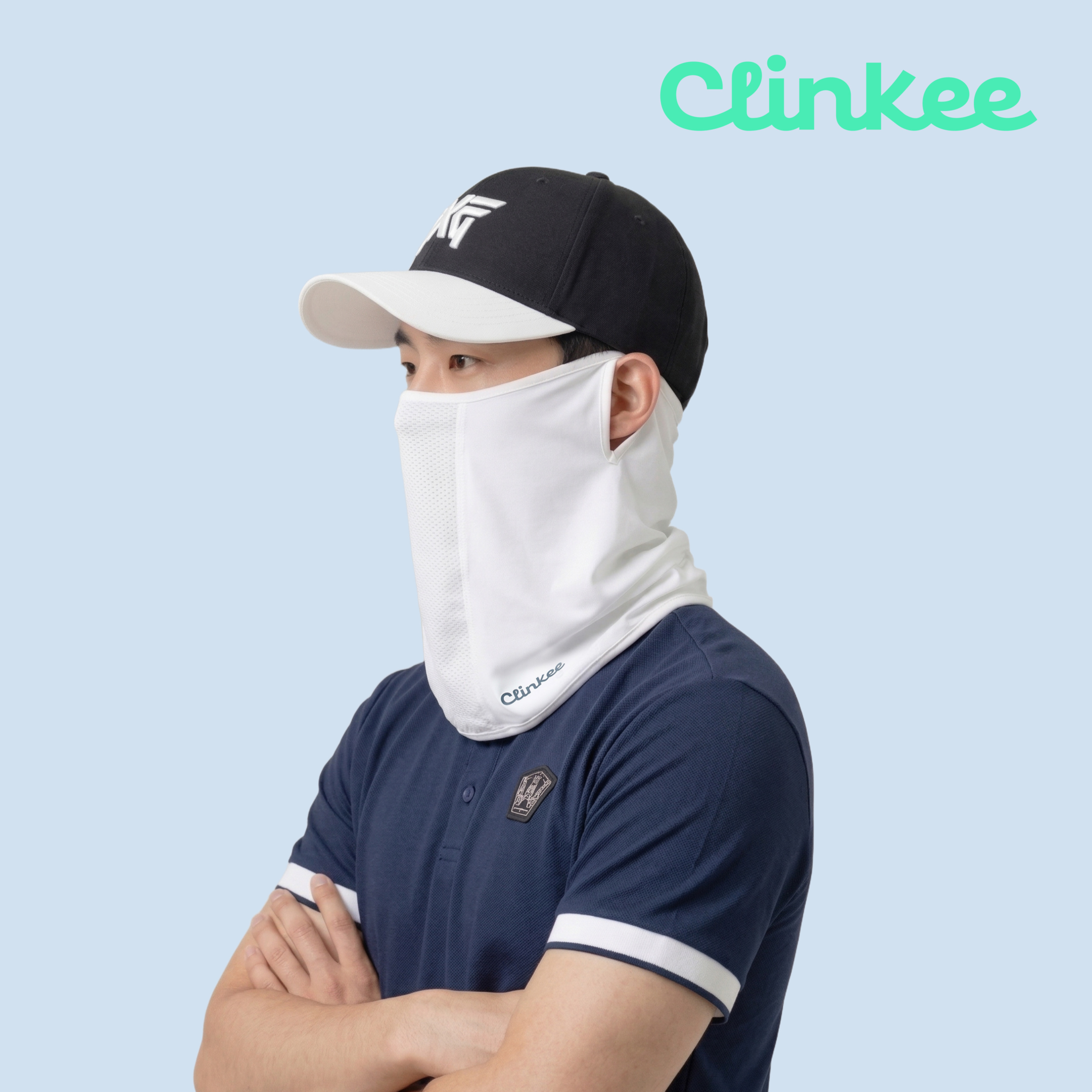 크링키 UV자외선차단마스크 쿨 냉감 안면 페이스 얼굴햇빛가리개 골프마스크 러닝 자전거 상품 이미지