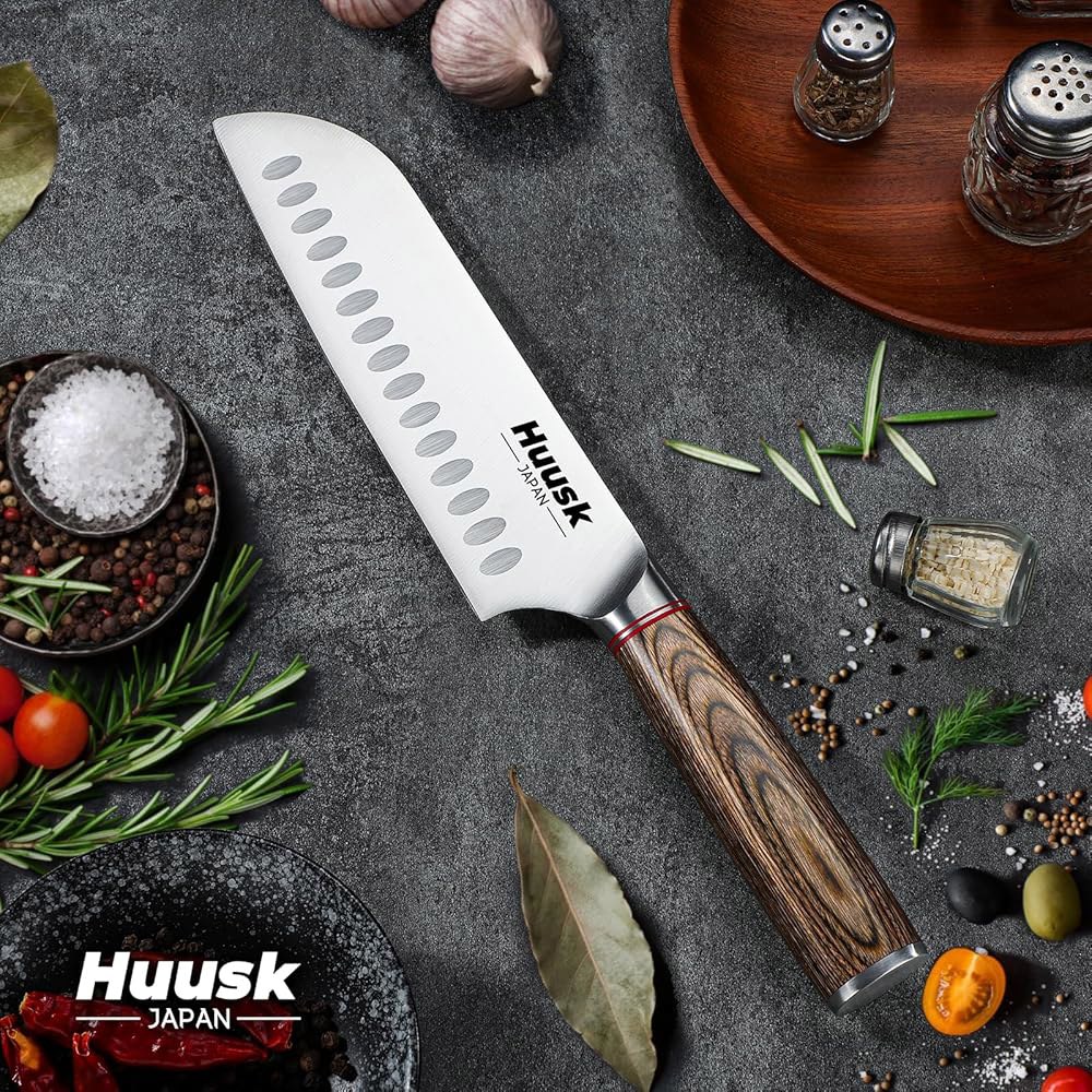 Huusk 일본 칼, 매우 날카로운 칼날이 남성 여성 고탄소 크리스마스 전문적인 가정 손잡이가 17.8cm(7인치) 아버지의 선물 날, 공학적 주방용, 있는 나이프, 인체 셰프 - 상세 이미지 2