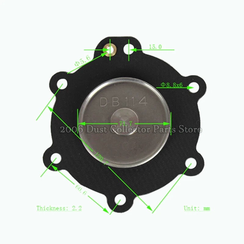 Mecair DB114 DB114/C 니트릴 다이어프램 키트 VNP214 VNP314 VNP414 VNP614 VNP714 1 1/2인치 집진기 펄스 제트 밸브용